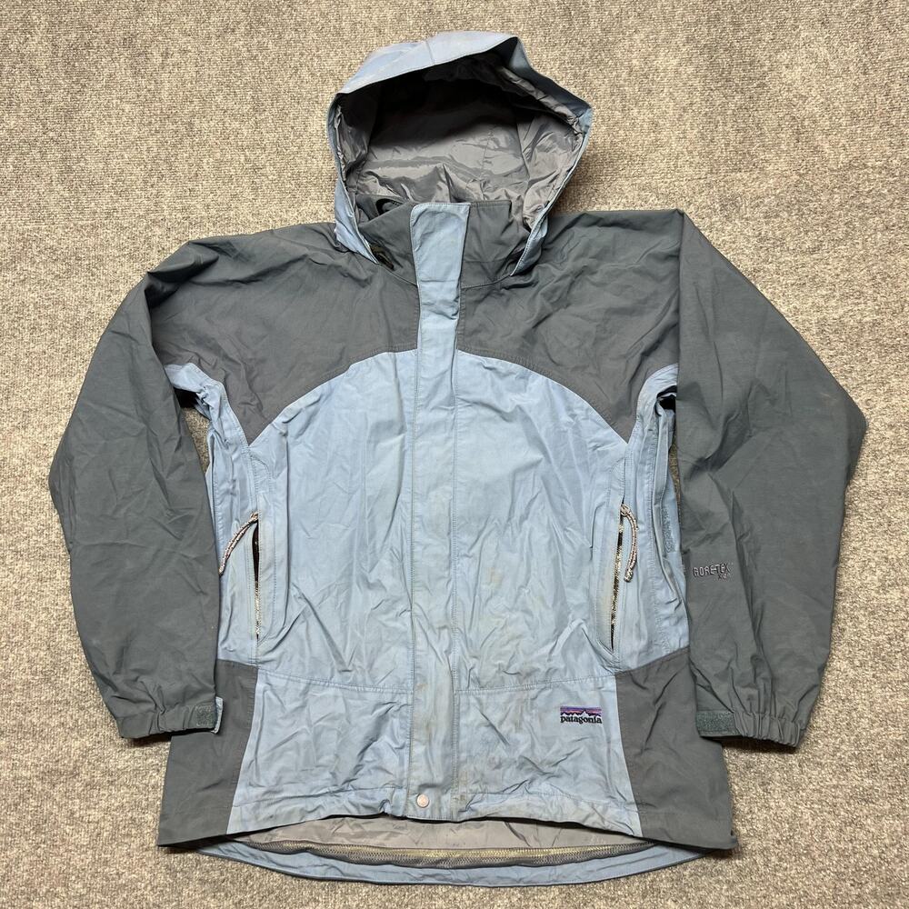 VTG Patagonia Jacket Womens Medium Blue Gray GORE-TEX XCR Hooded Ski Shell